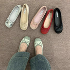 Damen Ballerinas mit zierlichem Schleifenakzent und weichem Innenfutter EB
