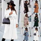 Damen Eleganter Trenchcoat mit Gürtel und strukturiertem Stoff EB