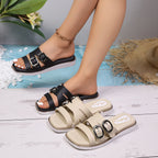 Damen Bequeme Clogs mit modischem Doppelschnallen-Design EB