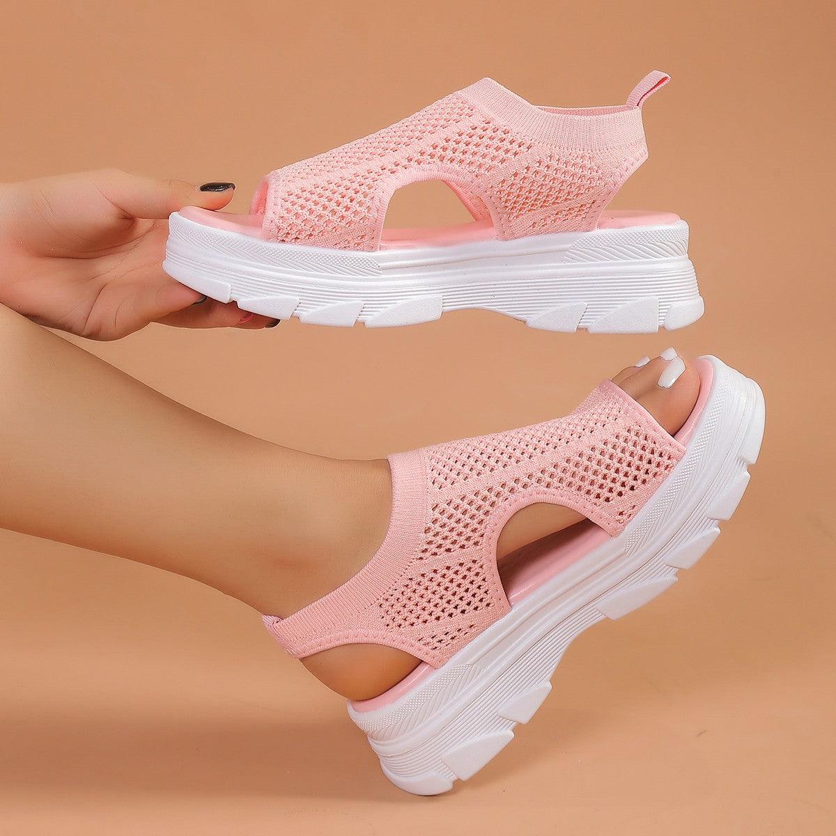 Damen Atletische Freizeit-Sandalen mit atmungsaktivem Mesh-Obermaterial EB