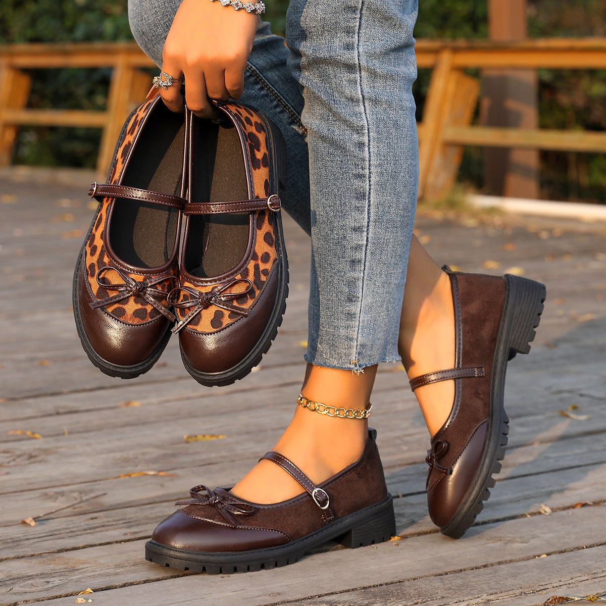 Damen Ballerinas im modernen Leo-Design EB