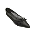 Damen elegante Ballerinas mit modischem Tiefe-Ausschnitt und verspieltem Schleifenakzent EB