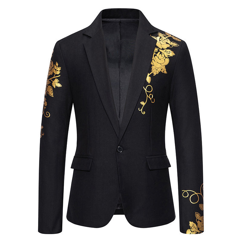 Damen Eleganter Blazer mit floralem Design und seidigem Finish EB