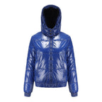 Glänzende Wasserabweisende Thermo Komfort Winterjacke Damen | EB