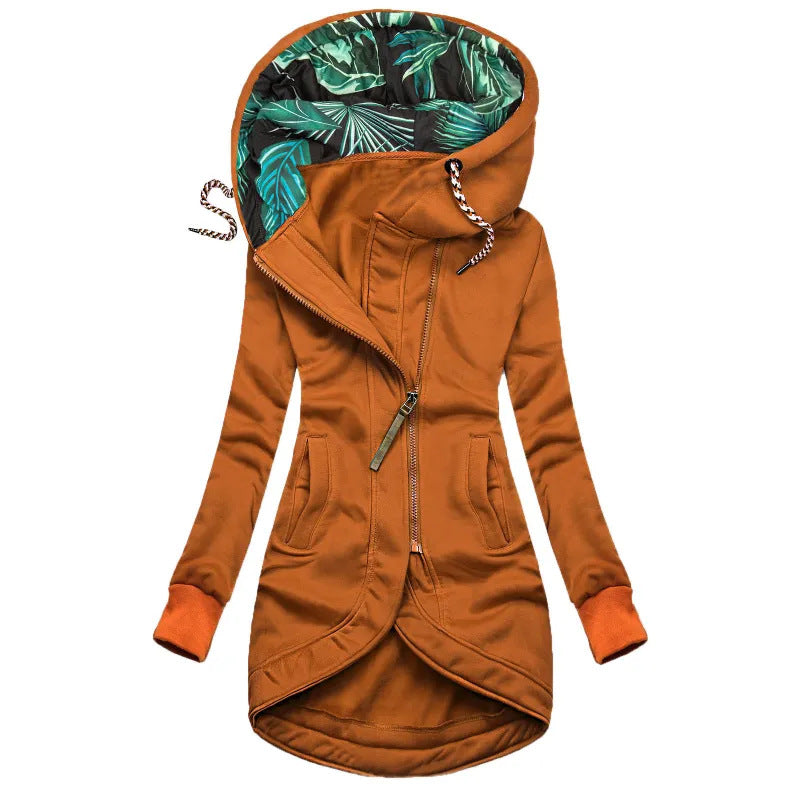 Damen Kapuzenjacke mit hohem Kragen und praktischen Eingrifftaschen EB
