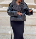 Damen Kunstfelljacke mit stylishen Details und oversized Schnitt EB
