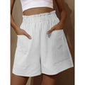 EB | Shorts aus Baumwolle und Leinen mit hoher Taille für Damen
