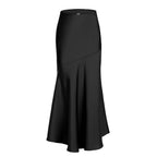 Damen Eleganter fließender Maxirock mit diagonaler Naht EB
