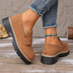 Damen Bequeme Mokassins mit robustem Profil und elastischem Riemendesign EB