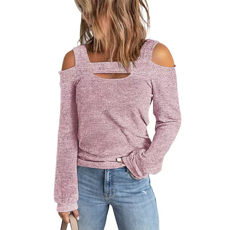 Damen lässiges Langarmshirt mit Cut-Out-Design EB