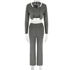Damen elegantes zwei-teiliges Set mit Spitzenakzenten EB
