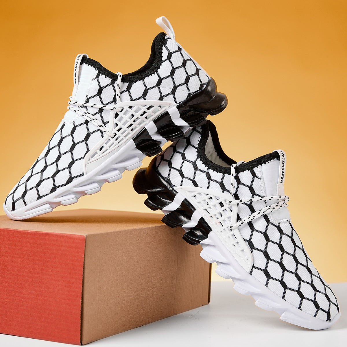 Damen Sportliche Laufschuhe mit atmungsaktivem Mesh-Obermaterial und stoßdämpfender Sohle EB