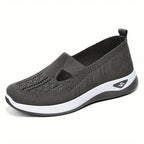 Damen bequeme Slip-On Schuhe mit atmungsaktiver Strickoberfläche EB