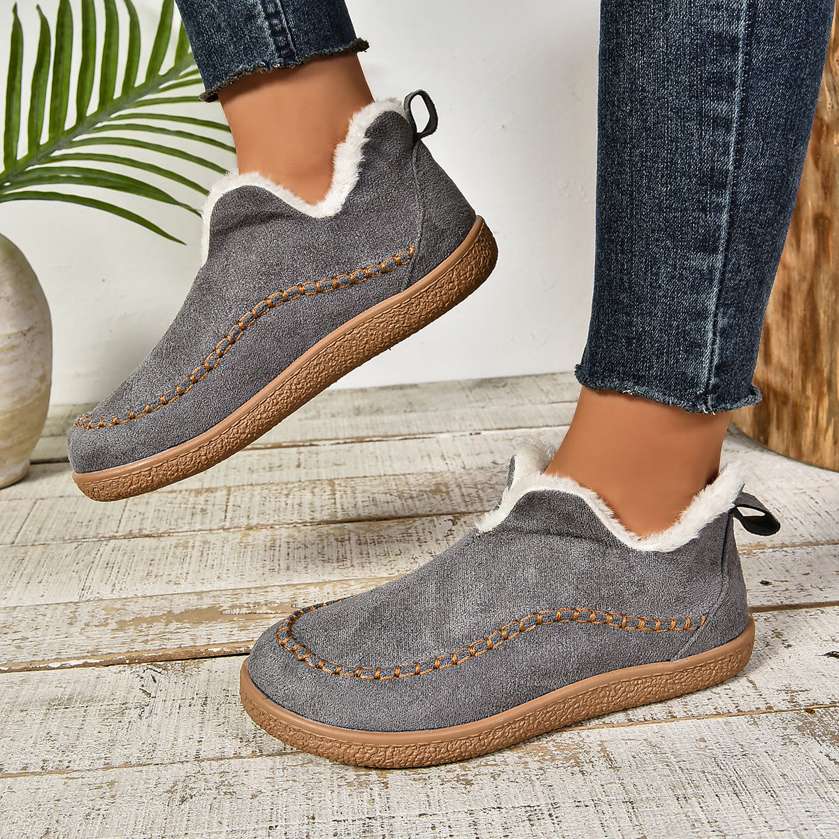 Damen Clog-Schuhe mit kuscheligem Innenfutter  EB
