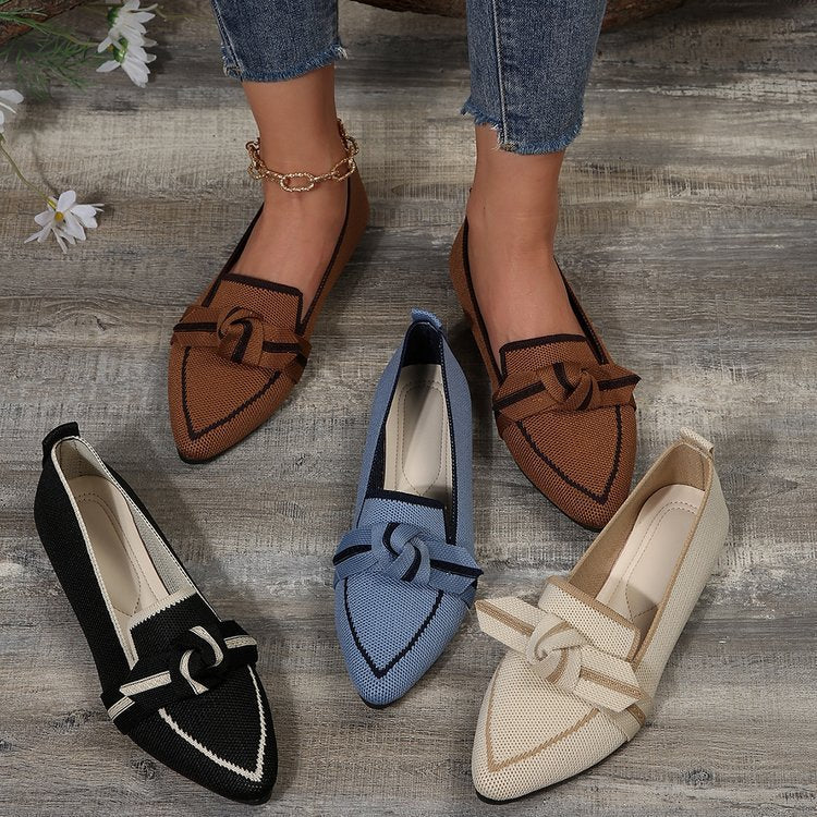 Damen Ballerinas mit schickem Schleifen-Detail und stabiler Sohle EB