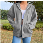 Damen bequeme Kapuzenjacke mit praktischen Taschen und lässigem Schnitt EB