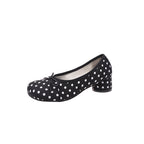Damen Ballerinas mit punktemuster und komfortablem Blockabsatz EB