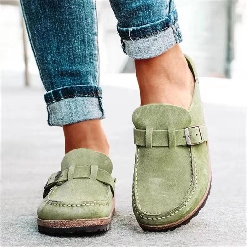 Damen Mokassins mit modischem Schnallen-Detail und bequemer Sohle EB