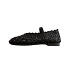 Damen Elegante Ballerinas mit modischer Riemchenbindung und weichem Stoff EB