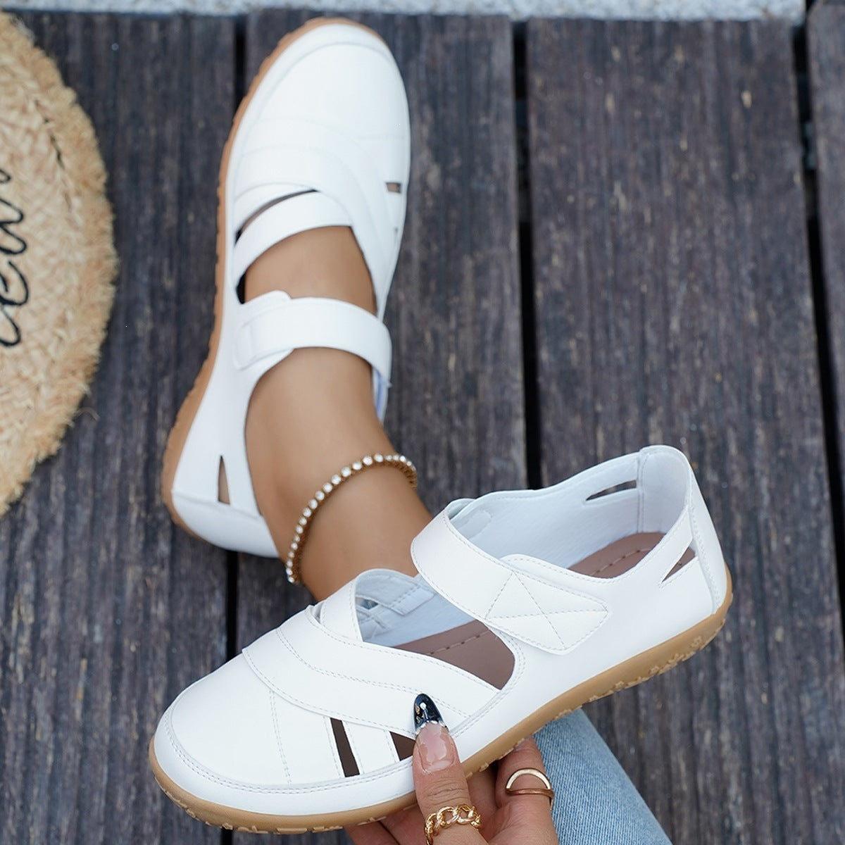Damen Clogs mit verstellbaren Riemen und rutschfester Sohle EB