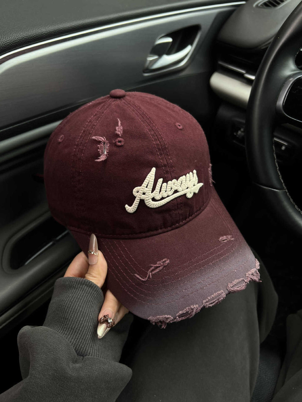 Damen-Baseballkappe mit Distressed-Grafik