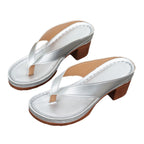 Damen Elegant Schlüpfsandalen mit Absatz EB