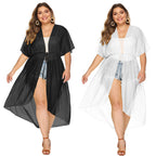 Damen eleganter transparenter Strandkimono EB