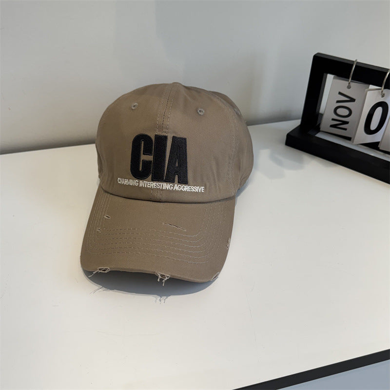 Herren-Baseballcap mit Distressed-Optik und Motivations-Stickerei