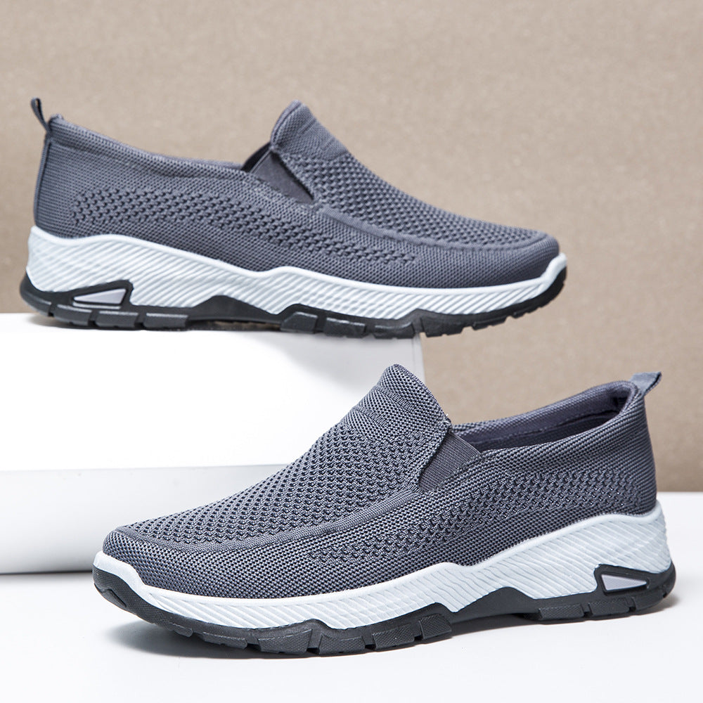 Damen Bequeme Slip-On Freizeitschuhe mit atmungsaktiver Mesh-Oberfläche EB