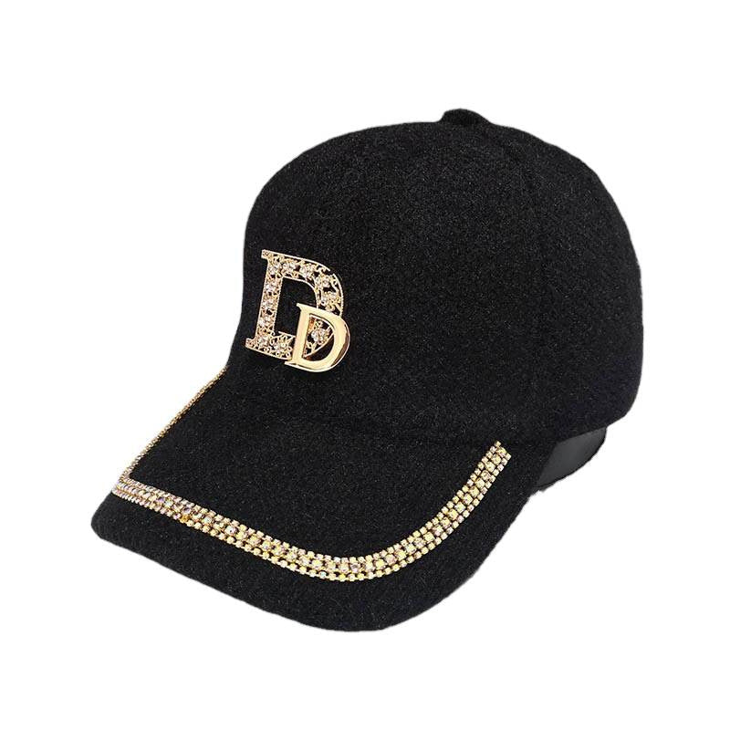 Luxuriöse, verzierte Fleece-Baseballkappe für Damen