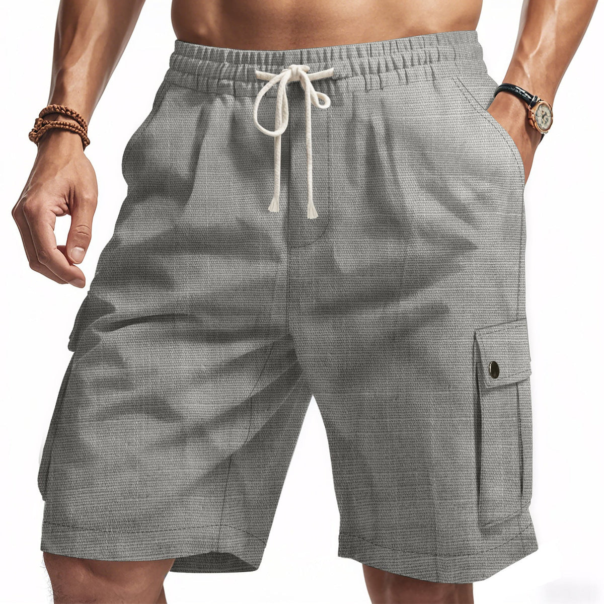 Lässige Cargo-Bermudashorts für Herren mit elastischem Bund