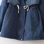 Damen Urbanes Denim Parka mit warmem Innenfutter und Kapuze EB