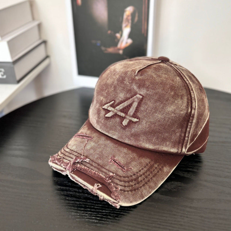 Damen-Baseballkappe im Vintage-Stil mit Used-Look