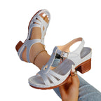 Damen Komfortable Sandalen mit verstellbarem Riemen und anatomischem Fußbett EB