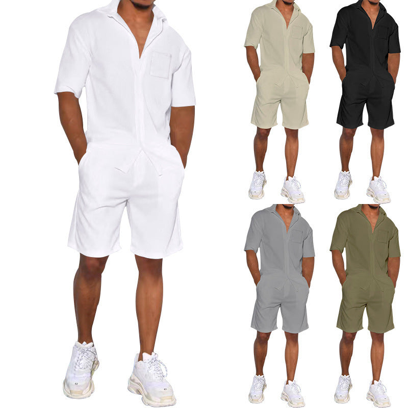 Herren-Resort-Set mit kurzärmeligem Hemd und Bermuda-Shorts