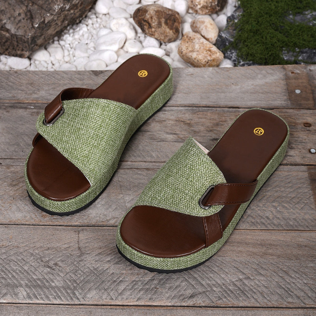 Damen bequeme Schlappen mit modischem Faltendesign EB