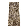 Damen elegant gestreifter Maxirock mit hohem Bund im Leoprint EB