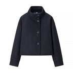 Damen elegante Kurzjacke mit hohem Kragen und dekorativen Knöpfen EB