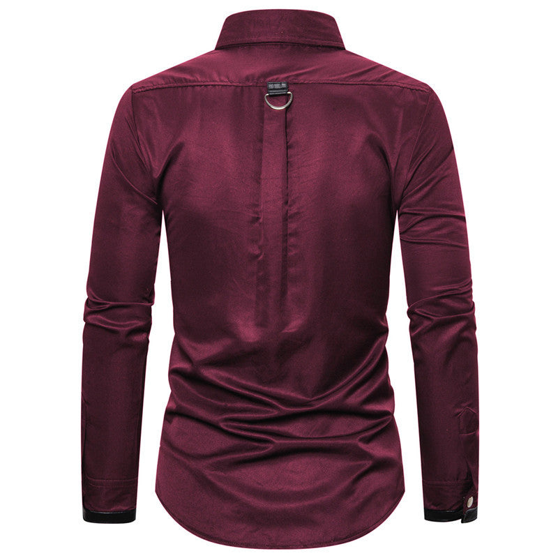 Herren Designerhemd mit eleganter Kunststoffgarnitur und kontrastierenden Belegen EB