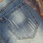 Herren Destroyed Denim-Shorts mit stylischen Rissen und Vintage-Details EB