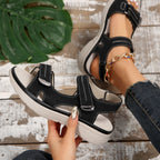 Damen Bequeme Sandalen mit praktischen Klettverschlüssen EB