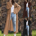 Damen langer Strickmantel mit tiefen Taschen und elegantem Design EB