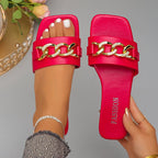 Damen Komfortable Sandalen mit funkelndem Kettenakzent EB