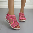 Damen bequeme Riemchen-Sandalen mit ergonomischem Fußbett EB