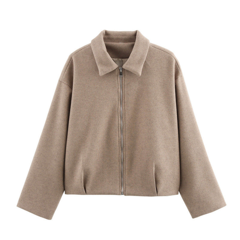 Damen elegante Fleece-Jacke mit Reißverschluss EB