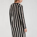 Damen Designer-Strickkleid mit asymmetrischem Schnitt und grafischem Muster EB