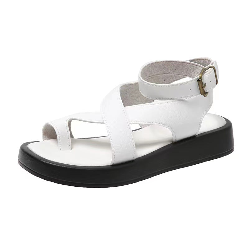 Damen Komfortable Zehentrenner-Sandalen mit verstellbarem Riemendesign EB