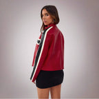 Damen Kunstlederjacke im sportlichen Retro-Design EB