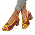 Damen Slingback-Pumps mit modernem Glanz und hohem Blockabsatz EB