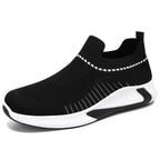 Unisex nan nahtloser Strick-Slip-On Laufschuh mit sockenähnlichem Schaft und hexagonaler Dämpfungssohle EB